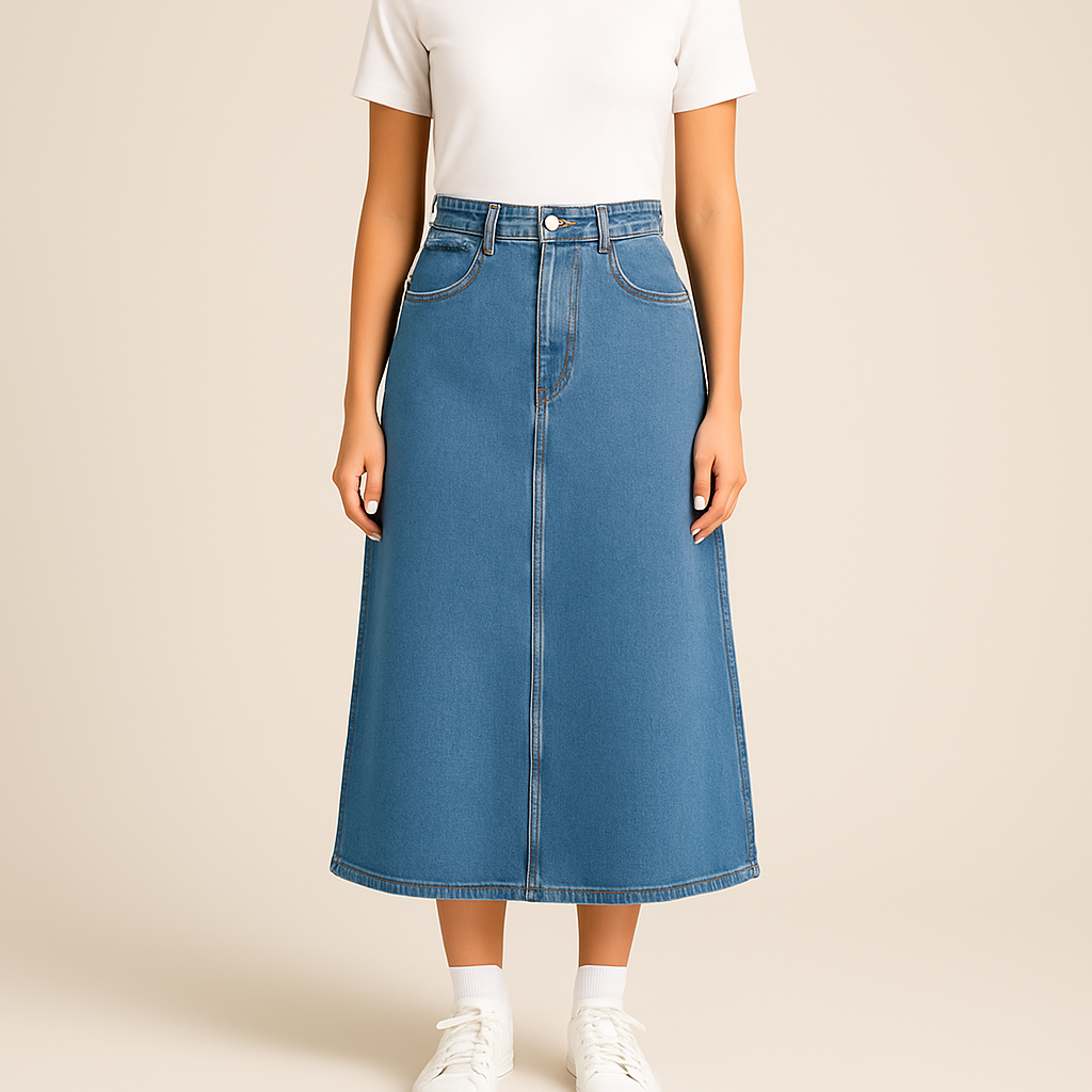 Vellora™ – Den klassiske denimnederdel med moderne kant