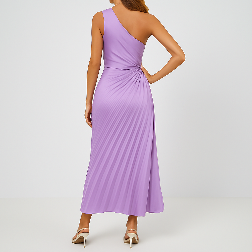 Vellora™ | Plisseret Kjole – Asymmetrisk one-shoulder kjole til festlige lejligheder