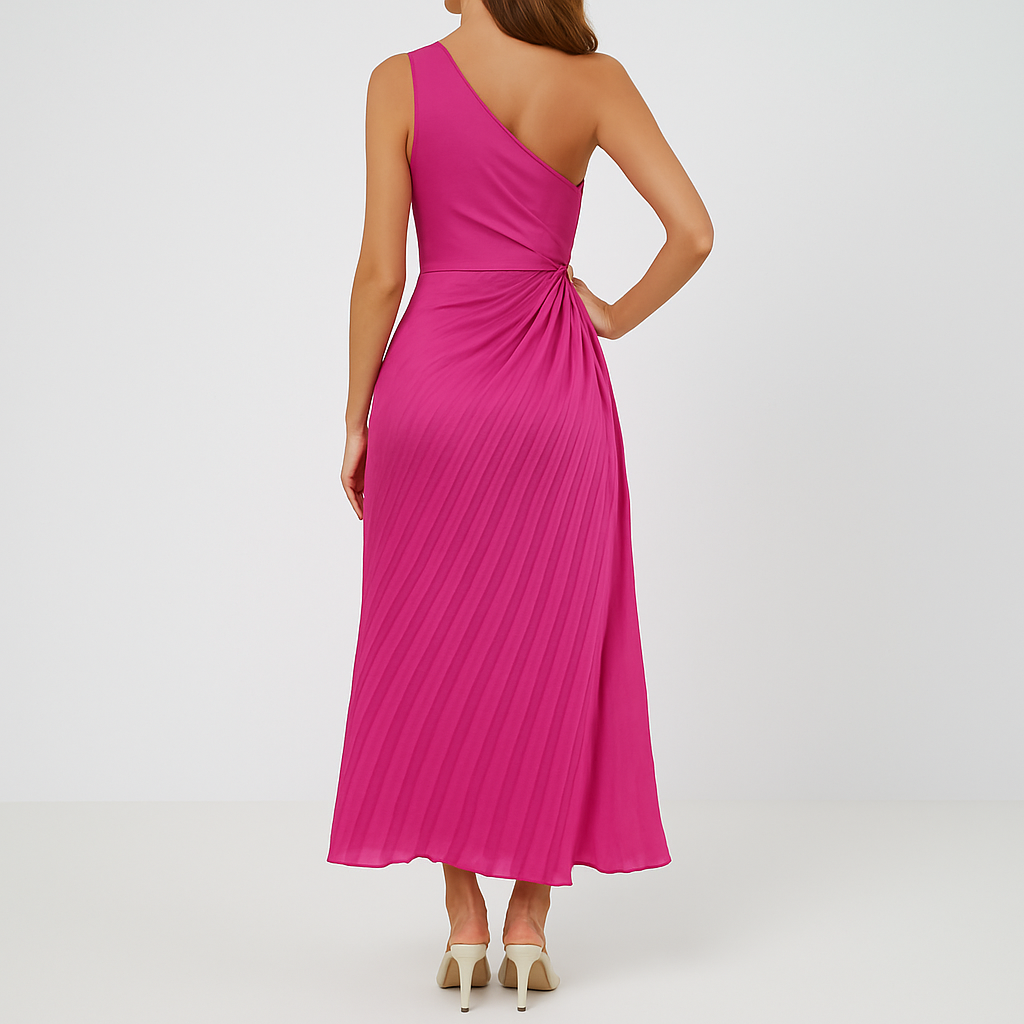 Vellora™ | Plisseret Kjole – Asymmetrisk one-shoulder kjole til festlige lejligheder