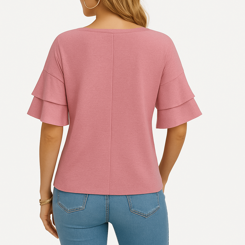 Vellora™ | Casual Bluse med Lagdelte Ærmer